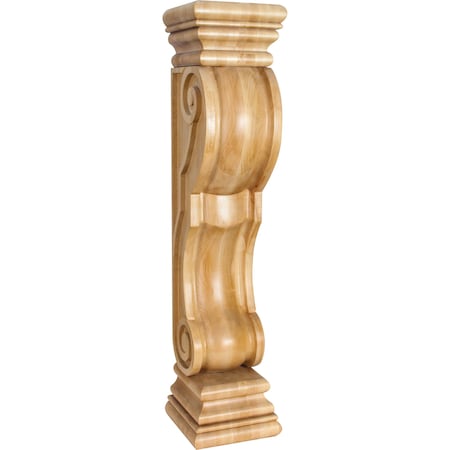 8 Wx8Dx36H Rubberwood Rounded Scroll Fireplace Corbel